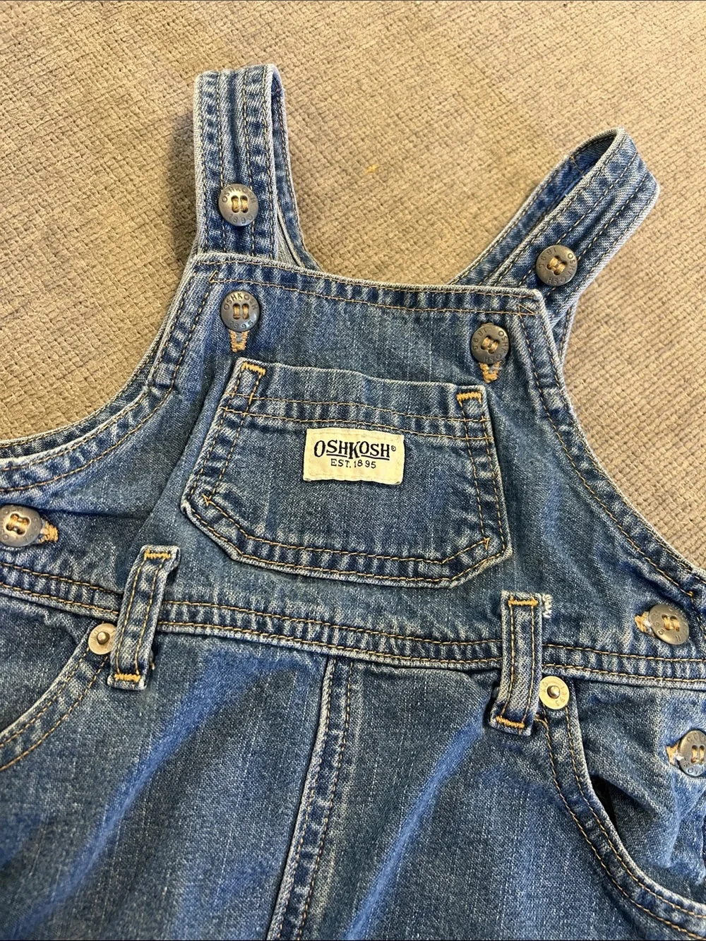 OshKosh B’gosh Denim Jumper Dress & Red Long Sleeve Top Set 18 Months